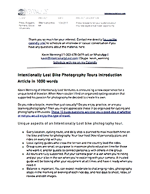 Intentionally Lost Bike Photography Tour 1000 Word Introduction