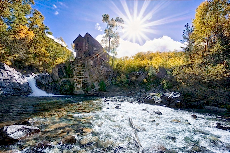 Crystal Mill photographed from Crystal River by Kevin Wenning on an Intentionally Lost cycling tour and photography workshop