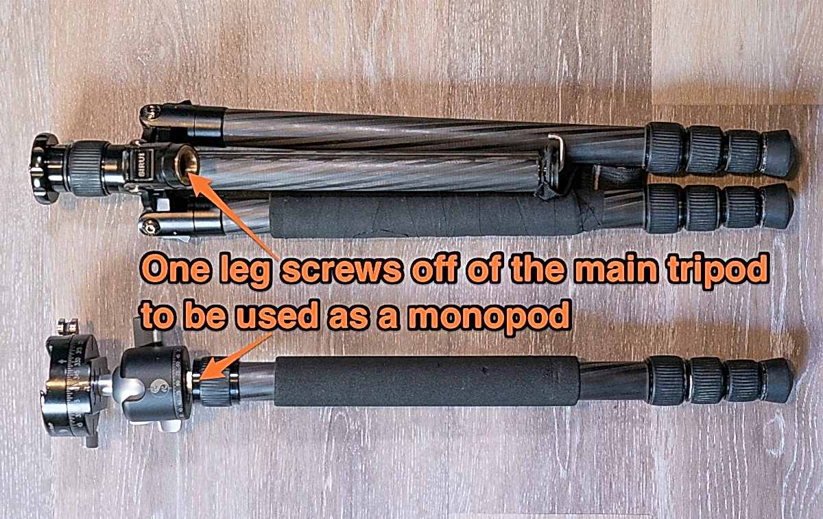 Tripod with inverted center column