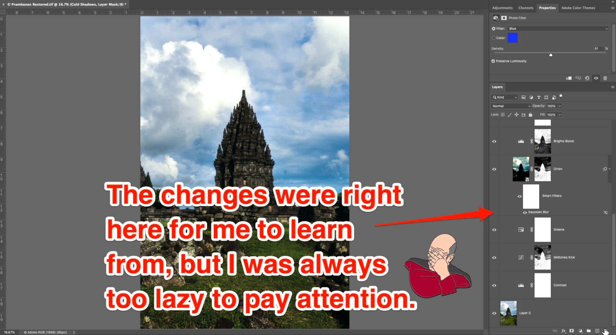 You can learn from your photoshop layers when an action runs