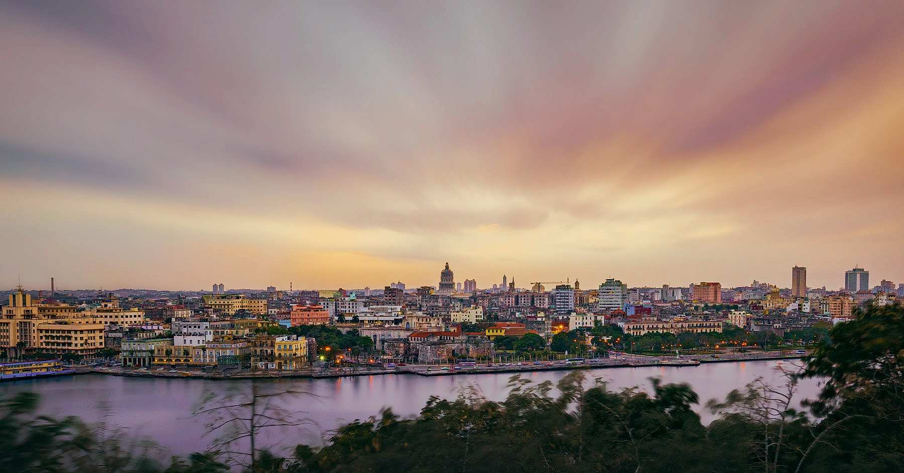 sunset over the skyline of Havana Cuba #intentionallylost
